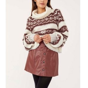 New Free People Check Me Out Pullover / Winter Fog XL